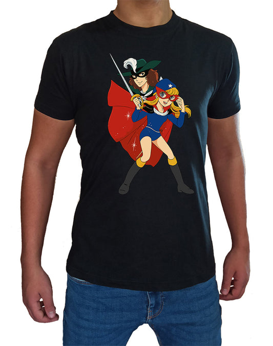 T Shirt Tulipano Nero Uomo Bambino Cartoni Animati Anni 80