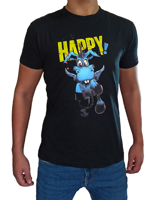 T Shirt Happy Uomo Bambino Unicorno Serie TV
