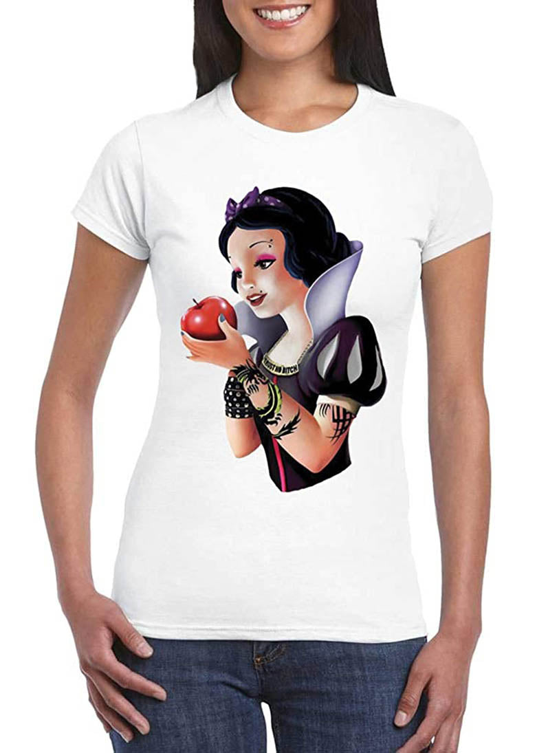 T Shirt Biancaneve Donna Principesse Tatuate Rock