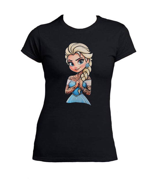 T-shirt Femme Elsa Princesses Rock Tatouées