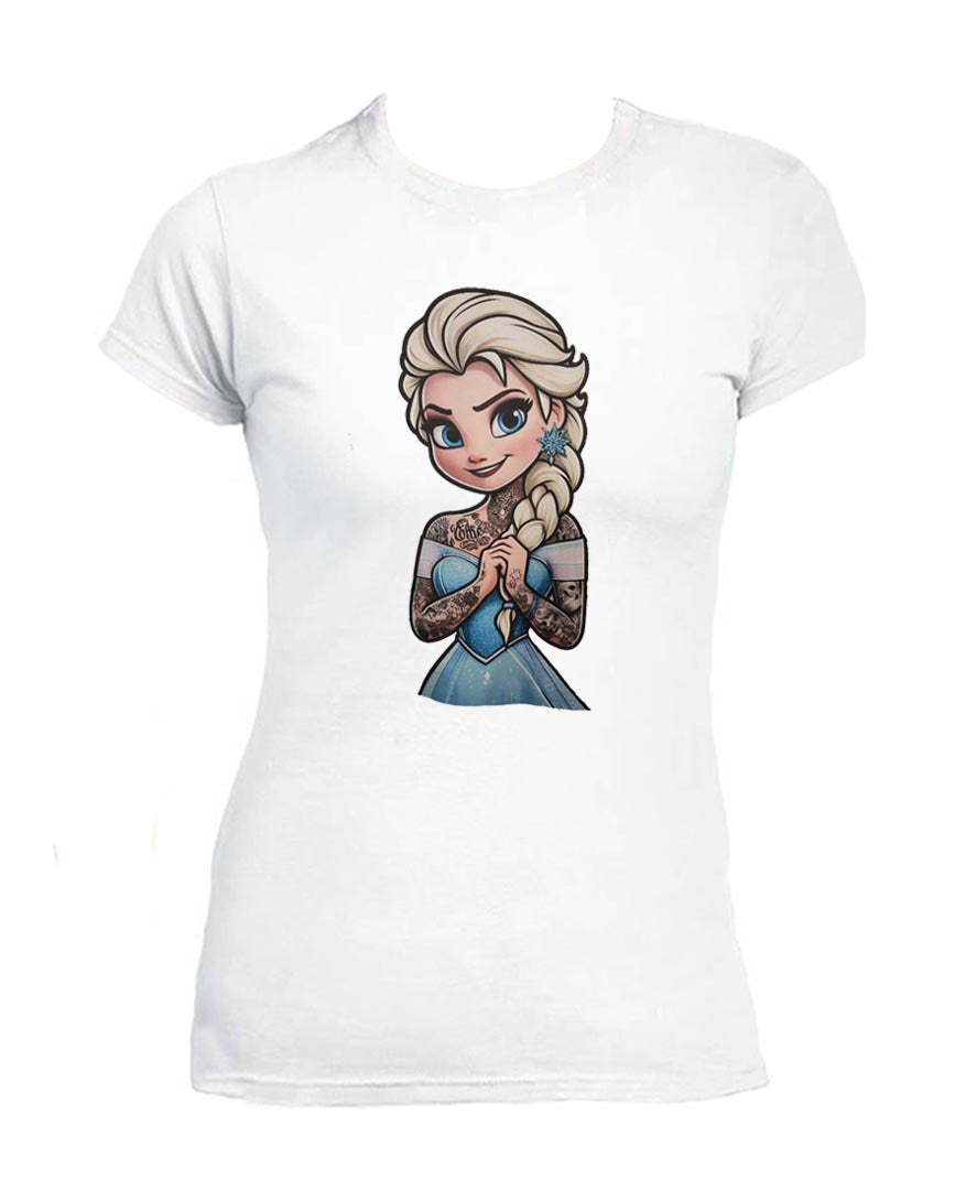 T Shirt Elsa Donna Principesse Tatuate Rock