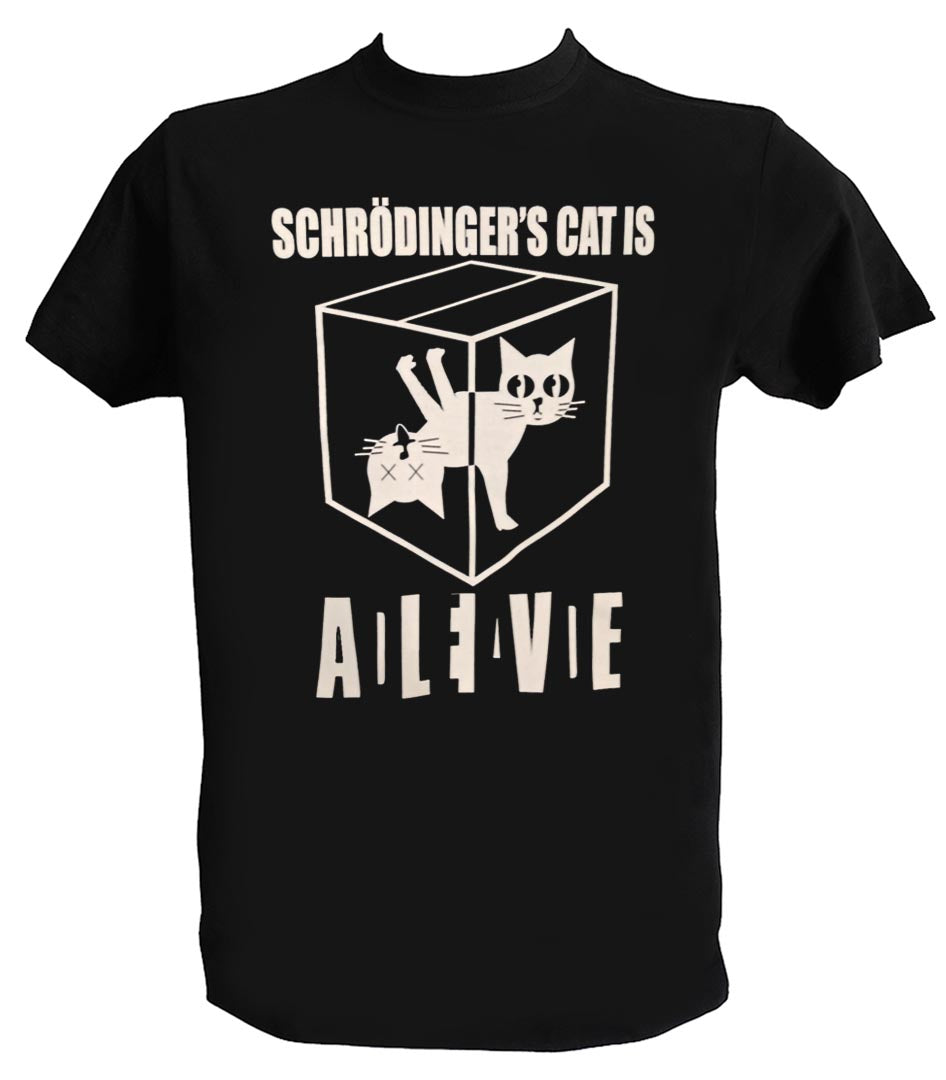 T-shirt drôle de chat de Schrödinger pour hommes et garçons