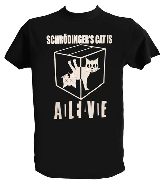 T Shirt Divertente Gatto di Schrodinger Uomo Bambino