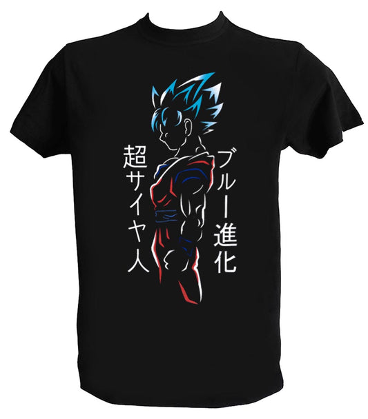 T Shirt DBZ Goku Uomo Bambino Super Saiyan Blue