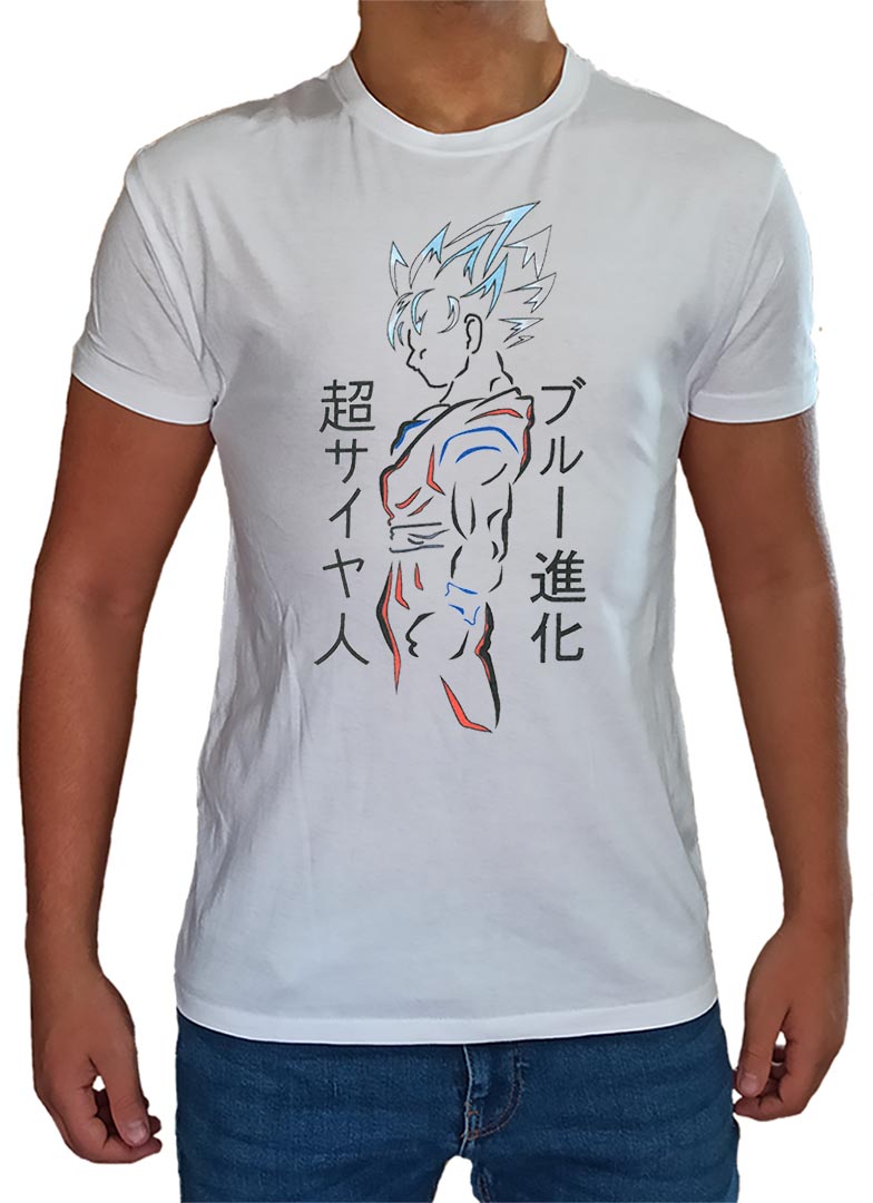 T Shirt DBZ Goku Uomo Bambino Super Saiyan Blue