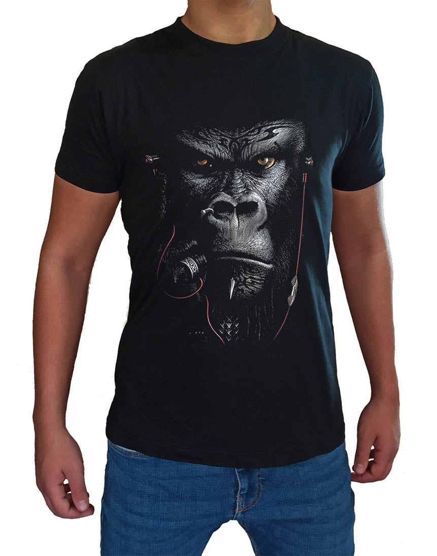 T Shirt Gorilla Cigaro Uomo Bambino Musica