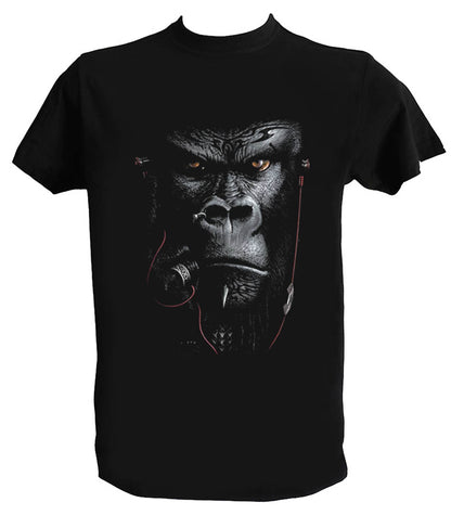 T Shirt Gorilla Cigaro Uomo Bambino Musica