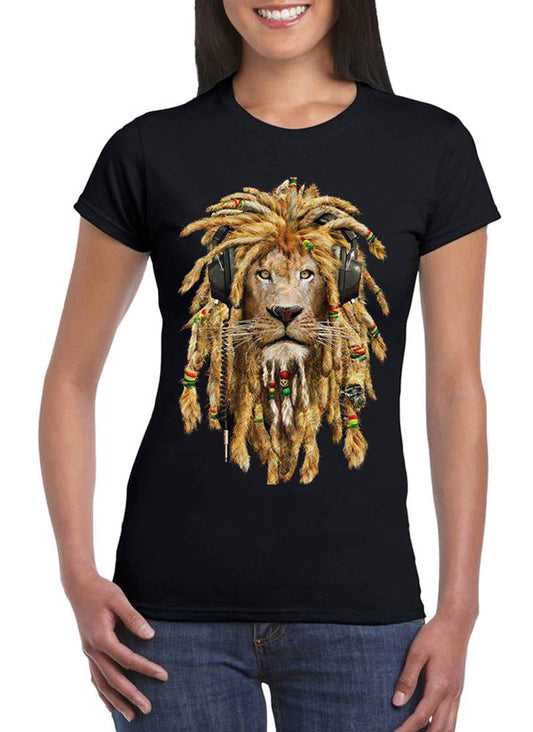 T Shirt Leone Reggae Donna Musica