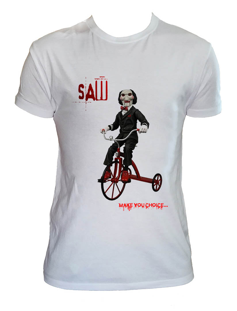 T Shirt Saw Uomo Bambino Make Your Choice Film Horror