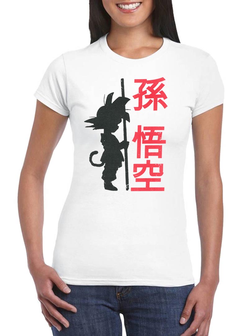 T Shirt Son Goku Donna DBZ Cartoni Animati