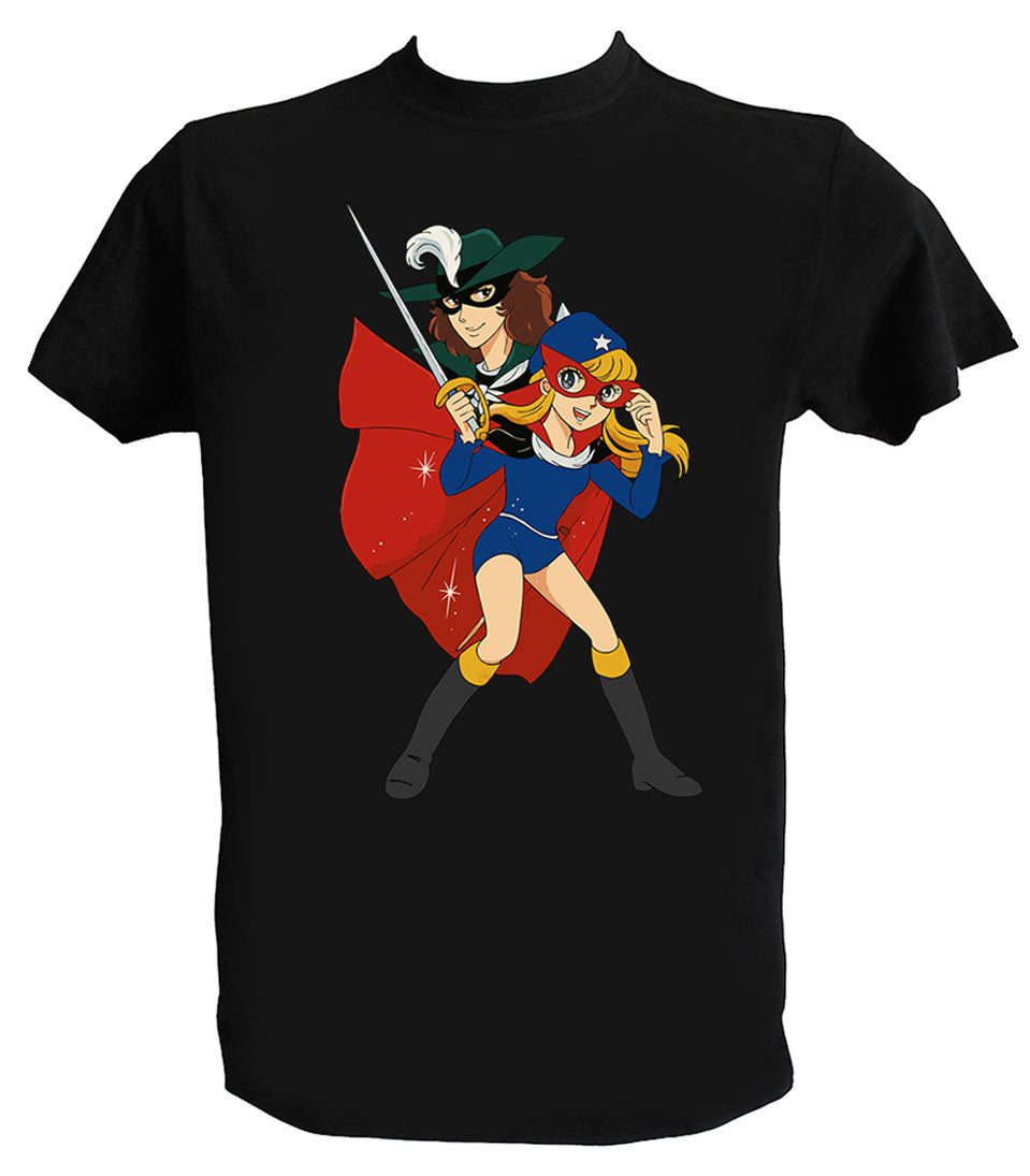 T Shirt Tulipano Nero Uomo Bambino Cartoni Animati Anni 80