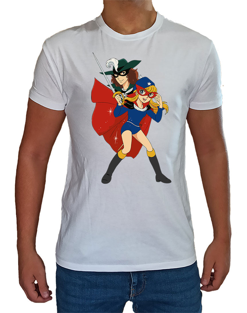 T Shirt Tulipano Nero Uomo Bambino Cartoni Animati Anni 80