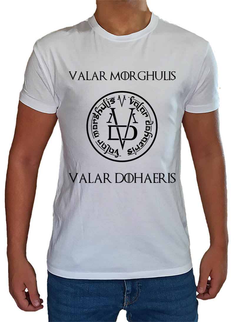 T Shirt Valar Morghoulis Uomo Bambino Arya Stark Trono di Spade