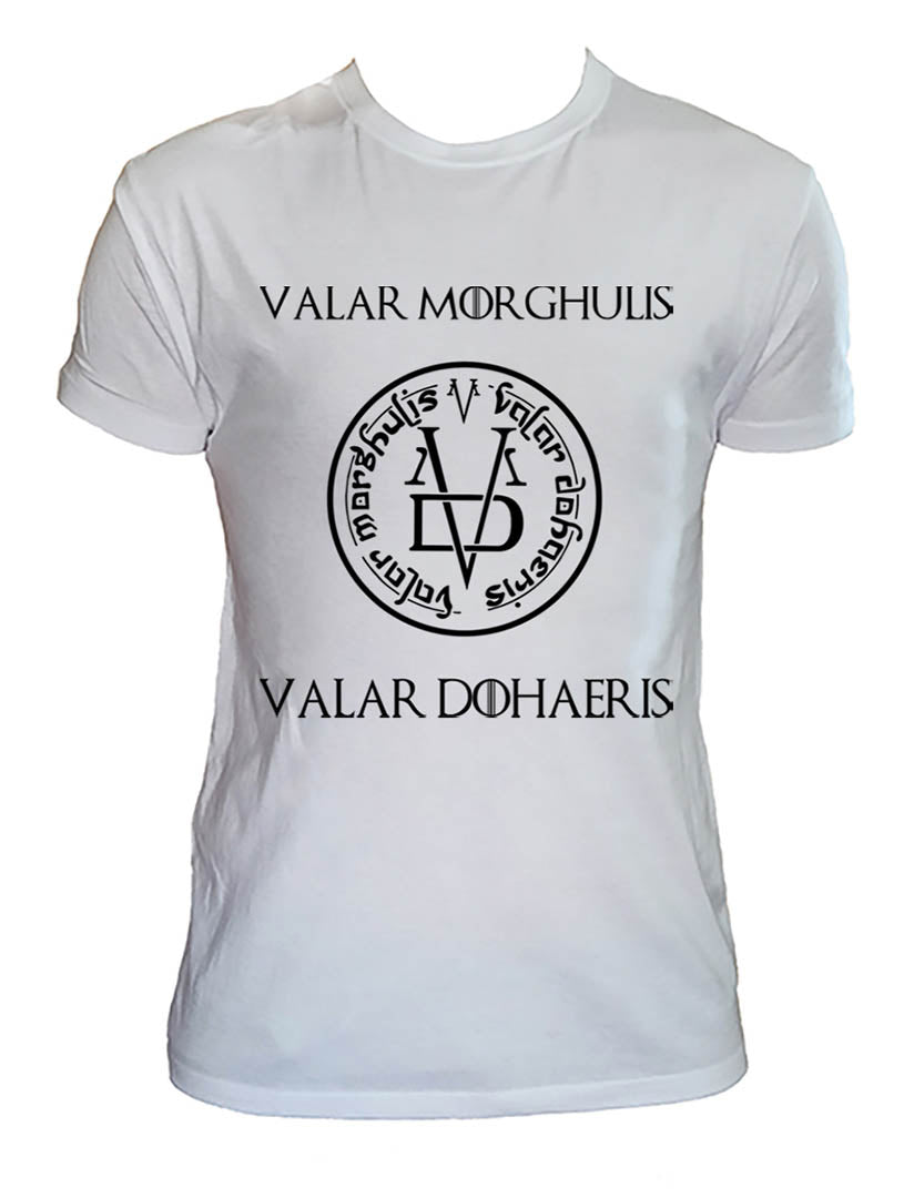 T Shirt Valar Morghoulis Uomo Bambino Arya Stark Trono di Spade