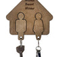 Wooden Wall Couple Keychain 