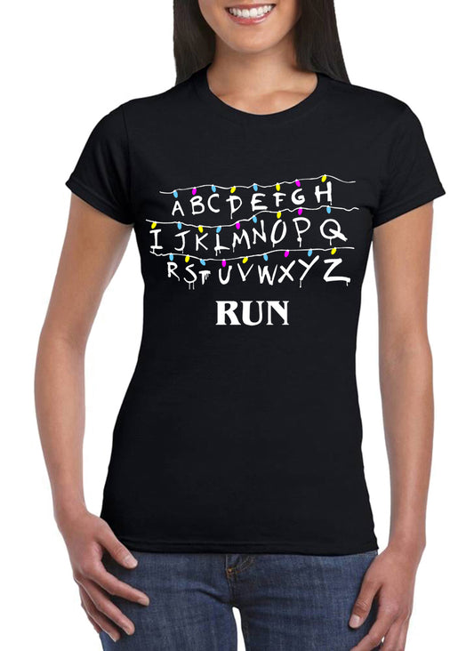 Tee shirt Alphabet Mural Femme Eleven Demogorgon