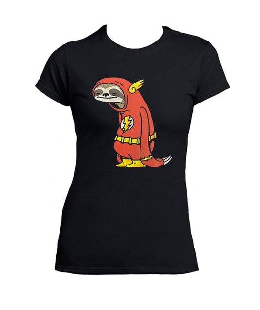 Funny Sloth Flash T-Shirt Woman Superheroes