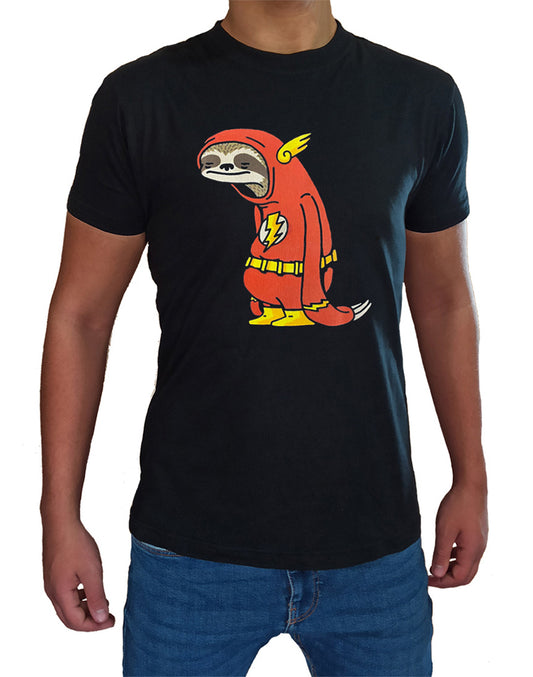 T Shirt Divertente Bradipo Flash Uomo Bambino