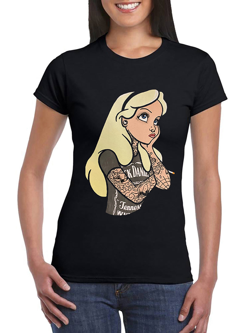 T Shirt Alice Donna Principesse Tatuate Rock