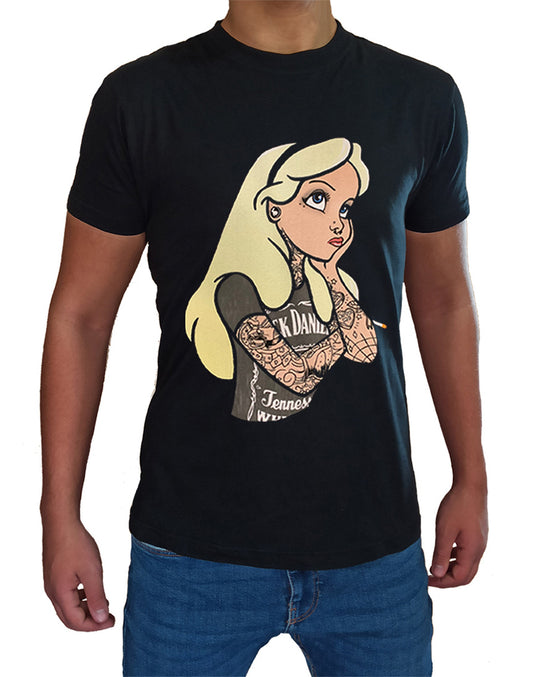 T-shirt Alice pour hommes et garçons Princesses rock tatouées