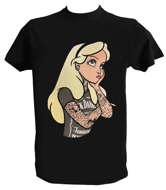 T-shirt Alice pour hommes et garçons Princesses rock tatouées