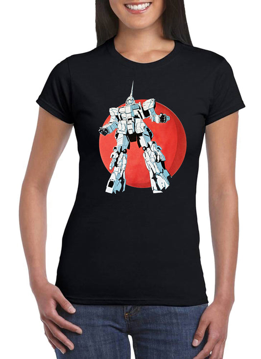 T Shirt Gundam Robot Donna Cartoni Animati Anni 80