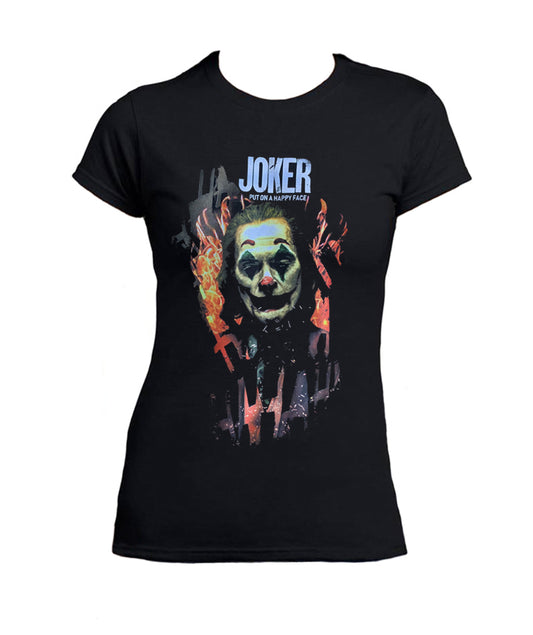 T Shirt Joker Fiamme Donna Joaquin Phoenix