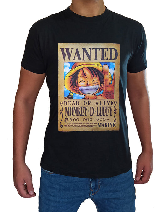 T Shirt One Piece Uomo Bambino Luffy Wanted