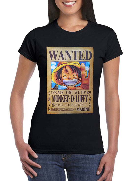 T Shirt One Piece Donna Luffy Wanted