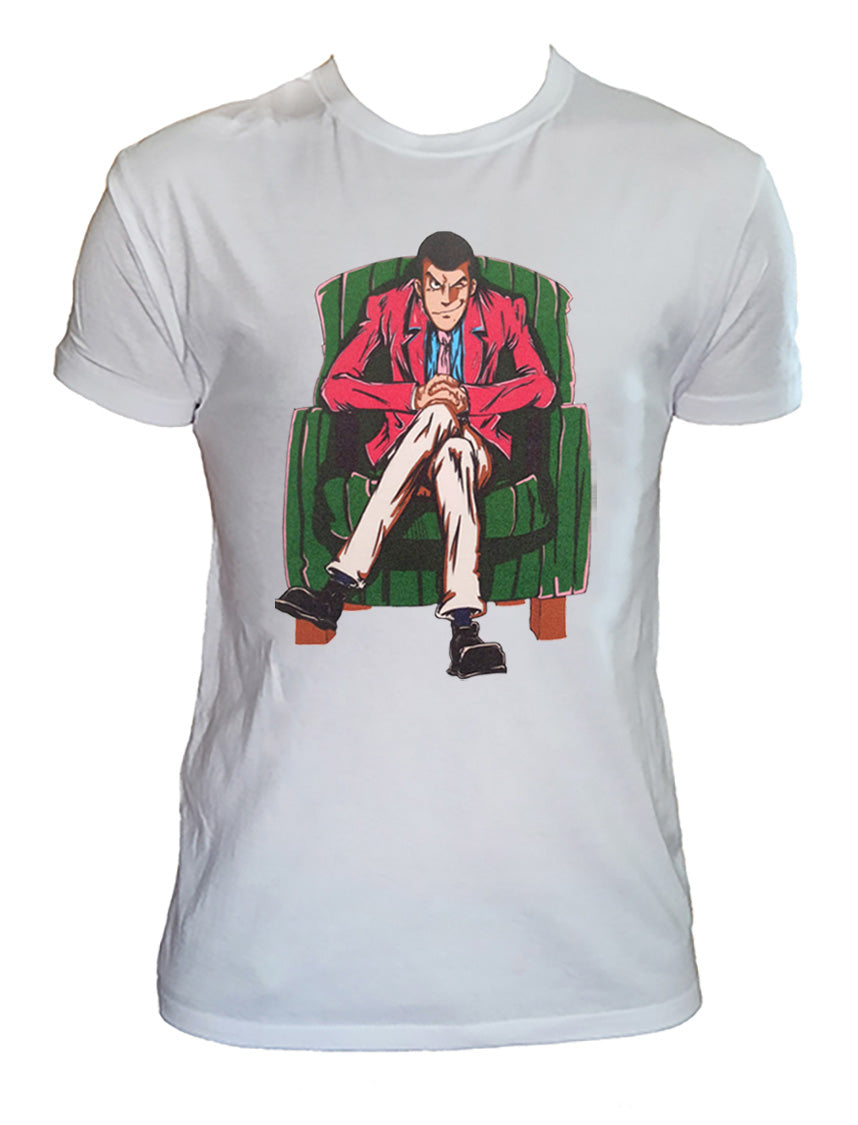 T-Shirt Lupin Terzo Wanted – Maglietta Uomo Donna Anime Manga – Stampa Ladro, Taglie XS-XXL, Nero
