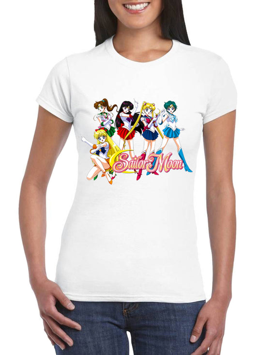 T-shirt Sailor Moon pour femmes, dessins animés des années 90